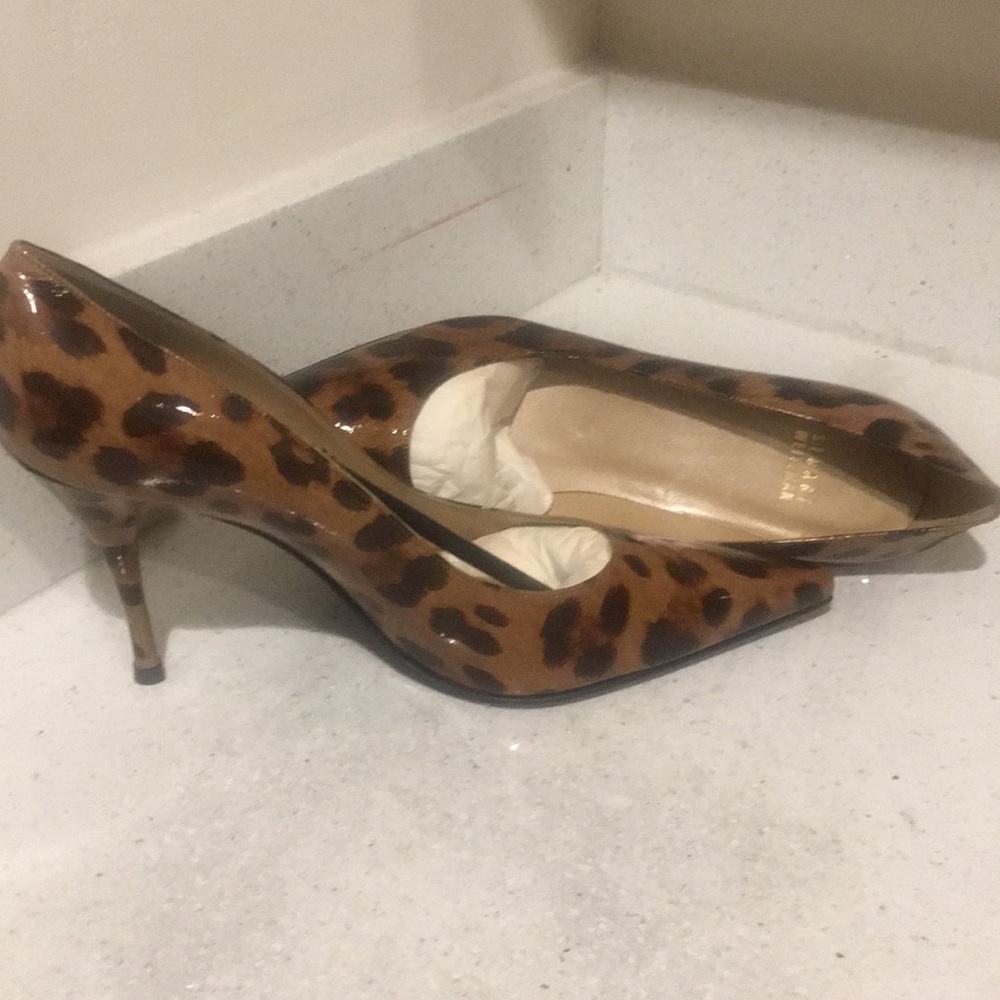 Stuart Weitzman animal print patent pumps